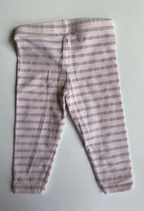 Country Road baby girl size 3-6 months pink gold stripe leggings pants, VGUC