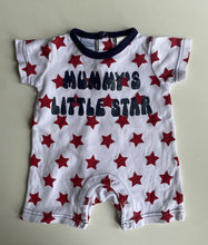 Load image into Gallery viewer, Hundreds &amp; Thousands baby size newborn white red stars romper one-piece, VGUC
