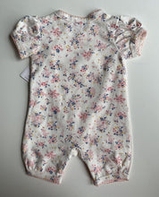 Load image into Gallery viewer, Bebe by Minihaha baby girl size newborn pink floral wrap romper one-piece, BNWT
