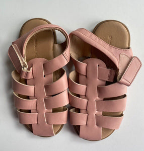 Target kids girls size 12 pink brown scrappy sandals summer, EUC