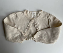 Load image into Gallery viewer, H&amp;M baby girl size 12-18 months cream knit bolero cardigan, VGUC
