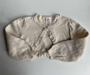 H&M baby girl size 12-18 months cream knit bolero cardigan, VGUC