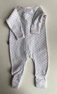 Bonds baby size 0-3 months zippy wondersuit white spotted Terry towelling, VGUC