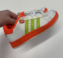 Load image into Gallery viewer, Adidas kids unisex size US 11/EUR 28.5 white orange green sneakers shoes, GUC
