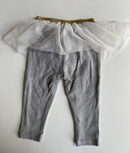 Load image into Gallery viewer, Ollie&#39;s Place baby girl size 6-12 months grey leggings tutu skirt, VGUC
