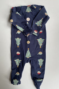 Target baby size 3-6 months blue Christmas one-piece zip, VGUC