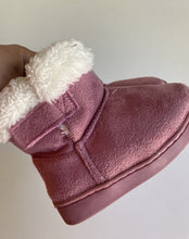 Load image into Gallery viewer, Target baby girl size 6 pink fluffy slipper boots warm, GUC
