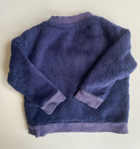 Seed baby size 6-12 months navy blue fluffy pullover jumper, VGUC