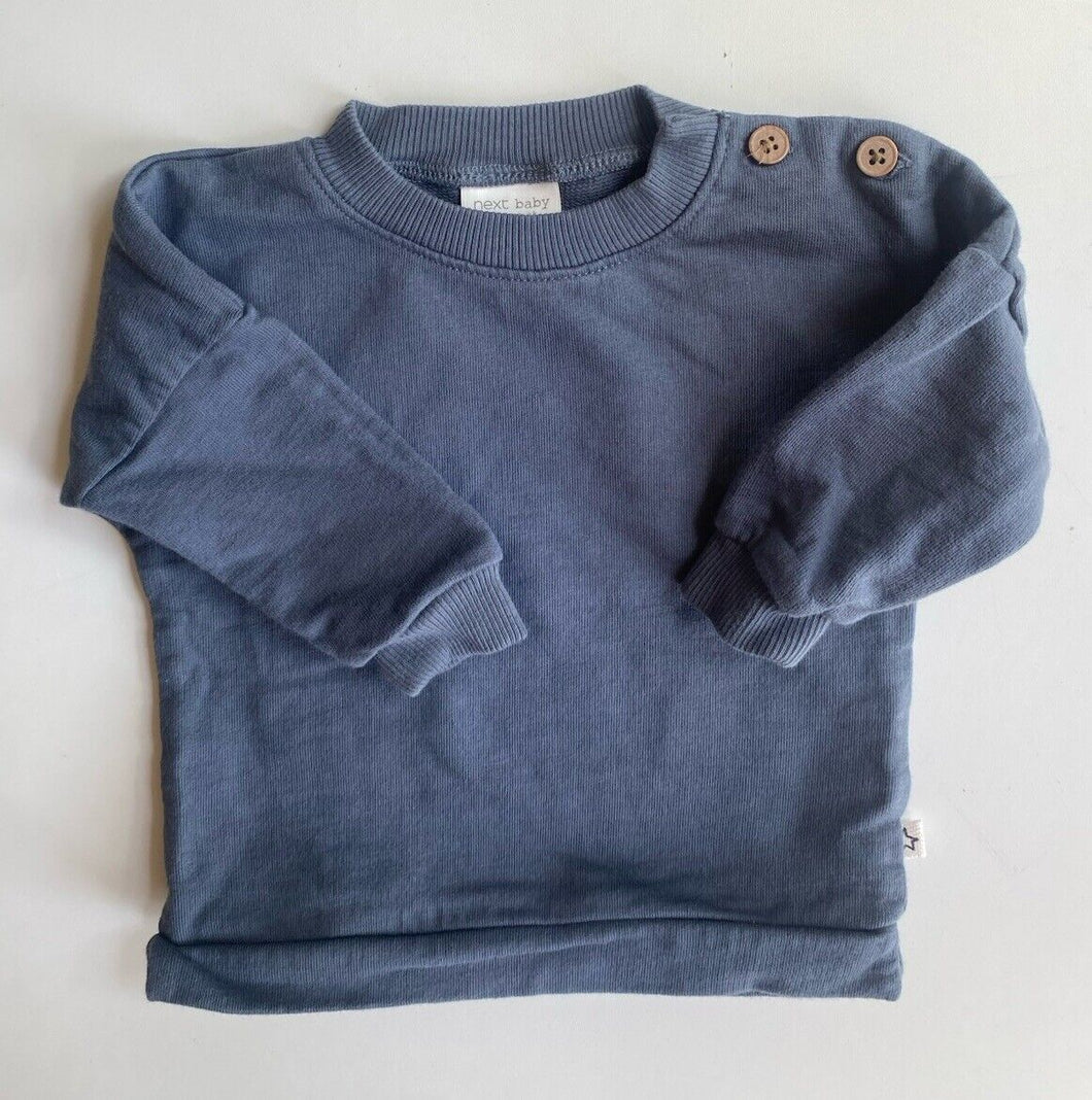 Next baby size 0-3 months blue pullover jumper, VGUC