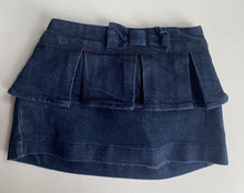 Load image into Gallery viewer, Target baby girl size 12-18 months dark blue denim pleated skirt, VGUC
