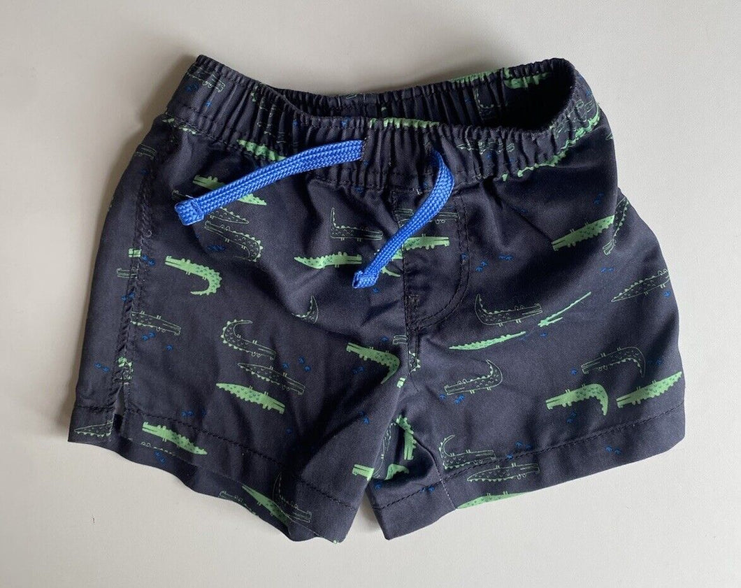 Target baby boy size 0-3 months black green crocodile shorts, VGUC