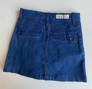 Country Road kids girls size 7 dark blue denim button up mini skirt, VGUC