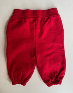 Purebaby baby size 3-6 months red drawstring track pants, EUC