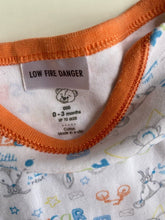 Load image into Gallery viewer, Target baby size 0-3 months x2 bodysuit tops white orange stripe animals, VGUC
