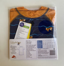 Load image into Gallery viewer, Lily &amp; Dan kids boys toddler size 2 blue orange rash vest fish swim, BNWT
