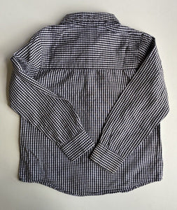 Bardot Junior kids boys size 6 black white check collared shirt, VGUC