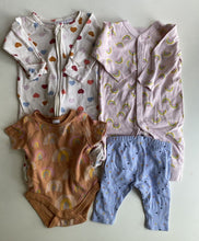 Load image into Gallery viewer, Target baby girl size 0-3 months rainbows hearts one-piece top pants bundle VGUC
