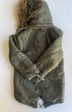 Load image into Gallery viewer, Witchery Kids size 5 olive green fluffy hooded jacket coat warm, VGUC
