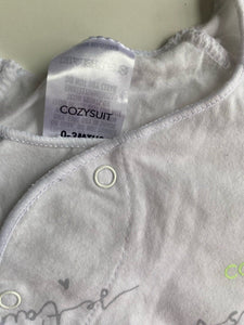 Bonds baby size 0-3 months white cozysuit one-piece button up, VGUC