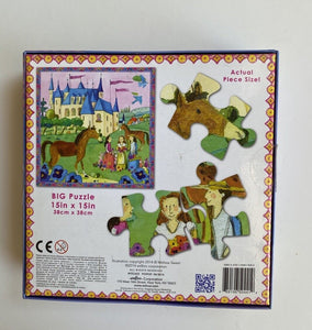 eeBoo kids jigsaw puzzle 64 pieces 5+ years castle horses, VGUC