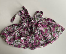 Load image into Gallery viewer, Unbranded baby girl size 70 (6-12 months) purple floral pinafore dress, VGUC
