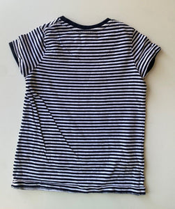 Target kids girls size 5 black white stripe short sleeve t-shirt top, VGUC