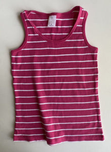 Target kids girls size 6 pink white stripe ribbed tank top, VGUC