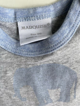 Load image into Gallery viewer, Marquise baby size 3-6 months grey blue elephant t-shirt, VGUC
