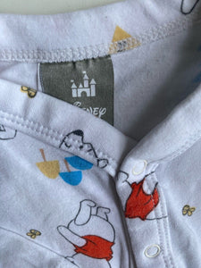 Disney baby size 0-3 months white Winnie the Pooh one-piece, VGUC