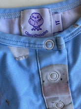 Load image into Gallery viewer, Cheeky Chickadee baby size 1T blue hippo romper one-piece, VGUC
