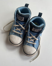 Load image into Gallery viewer, Converse kids size US 8/EUR 24 blue lace up sneakers runners shoes, GUC
