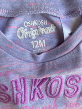 Load image into Gallery viewer, Osh Kosh B&#39;gosh baby girl size 9-12 months purple logo t-shirt, VGUC
