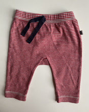 Load image into Gallery viewer, Marquise baby size 0-3 months grey red stripe drawstring leggings pants, VGUC
