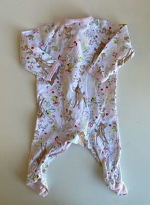 Disney baby girl size 0-3 months pink Bambi Thumper one-piece, VGUC