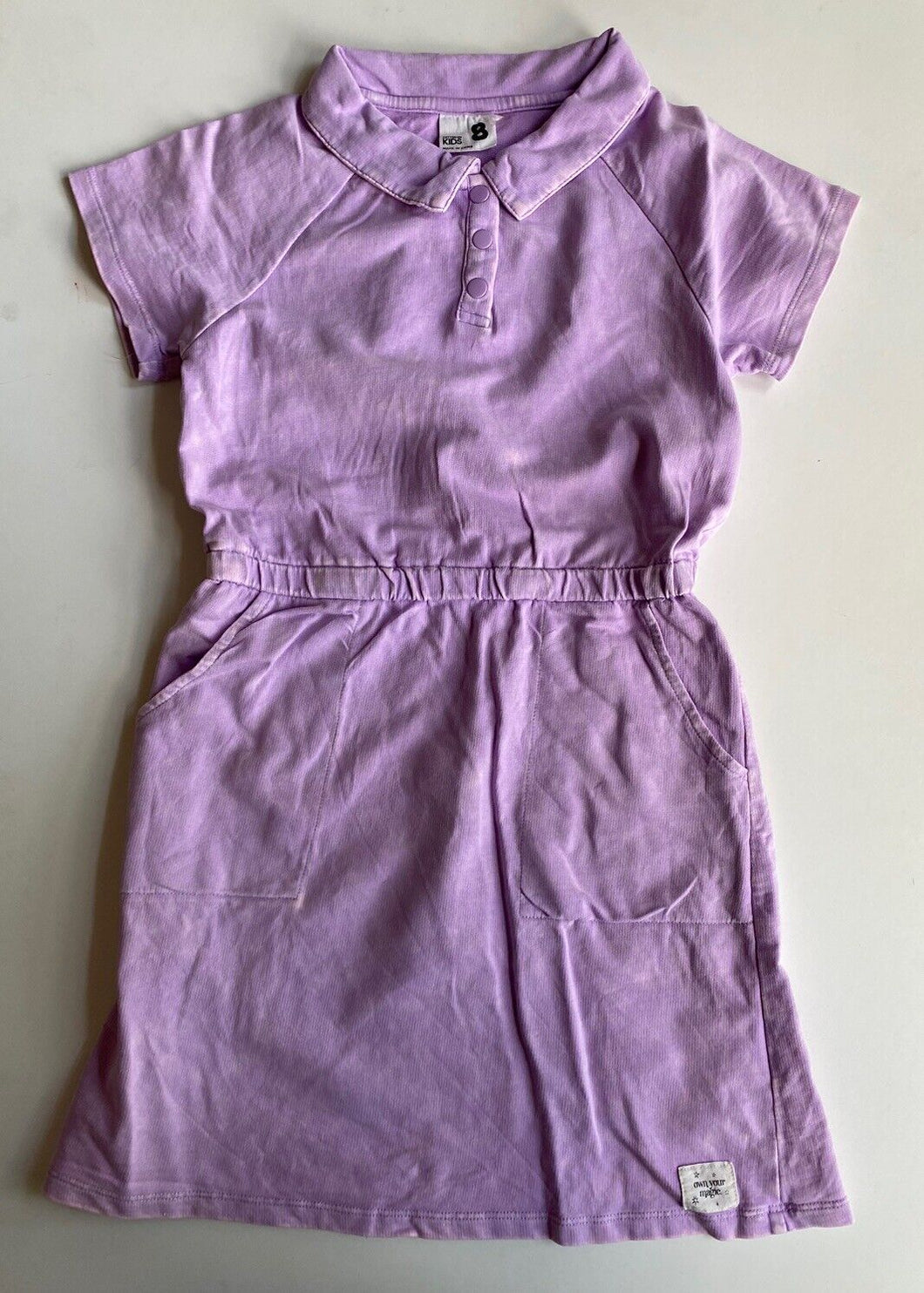 Cotton On Kids girls size 8 faded purple collared dress, VGUC