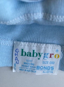 Bonds baby size 0-3 months pale blue vest singlet red blue socks bundle, VGUC