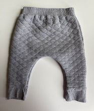 Load image into Gallery viewer, Huxbaby size 2 grey quilted drawstring track pants, GUC
