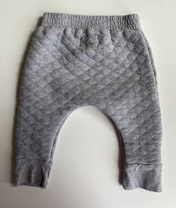 Huxbaby size 2 grey quilted drawstring track pants, GUC