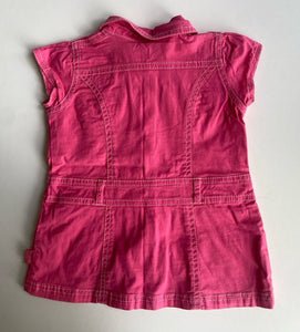 Pumpkin Patch baby girl size 6-12 months pink button up shirt dress, VGUC