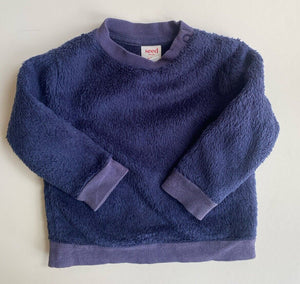 Seed baby size 6-12 months navy blue fluffy pullover jumper, VGUC