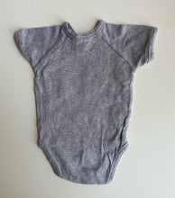 Load image into Gallery viewer, Bonds baby size 0-3 months grey wrap bodysuit top, VGUC
