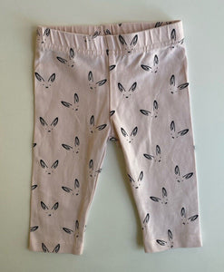 Walnut baby girl size 3-6 months pale pink leggings pants bunny ears, VGUC