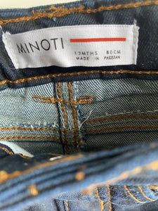 Minoti baby size 9-12 months dark blue denim jeans pants, EUC