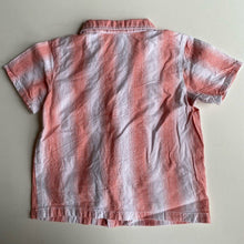 Load image into Gallery viewer, Target baby boy size 18-24 months white pink orange stripe button up shirt, VGUC
