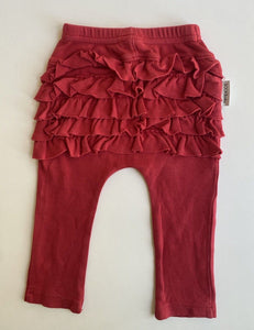 SOOKIbaby baby girl size 3-6 months red leggings pants ruffles, GUC