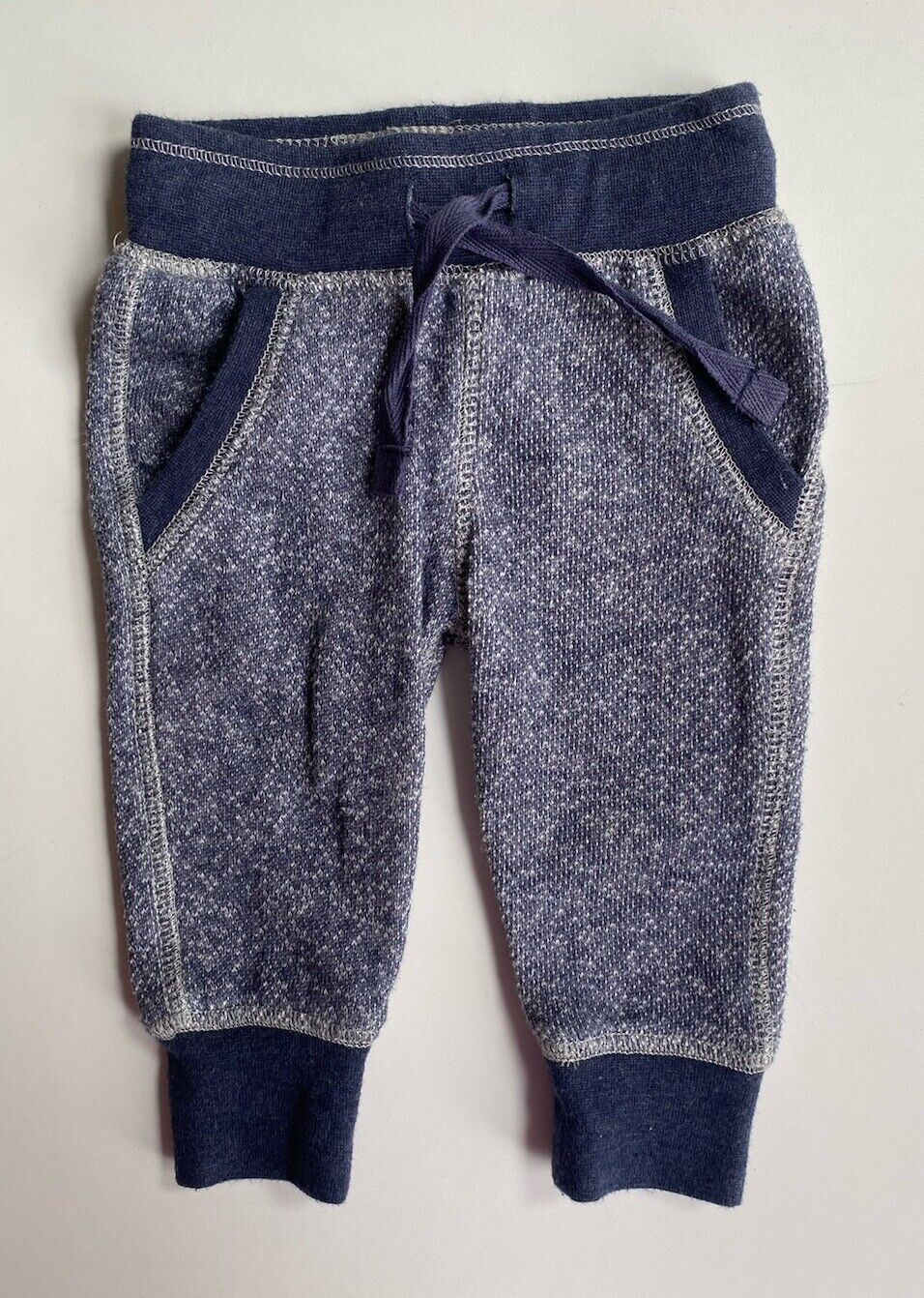 Seed baby size 0-3 months blue marle drawstring tracksuit pants, VGUC