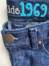 Load image into Gallery viewer, Gap Kids girls size 7 dark blue denim bootcut jeans pants, VGUC
