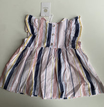 Load image into Gallery viewer, Dymples baby girl size 12-18 months pink stripe short sleeve blouse top, BNWT
