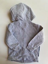 Load image into Gallery viewer, Fox &amp; Finch baby size 18-24 months grey denim hooded jumper, VGUC
