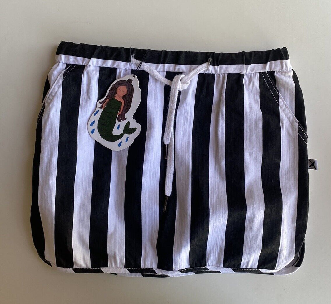 Minti kids girls size 10 black white drawstring elastic waist skirt, BNWT